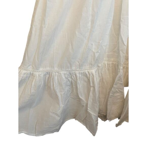 Seraphine Maternity Tube Halter Smocked Dress Size US 2 White Midi Tiered Cotton - Picture 6 of 9